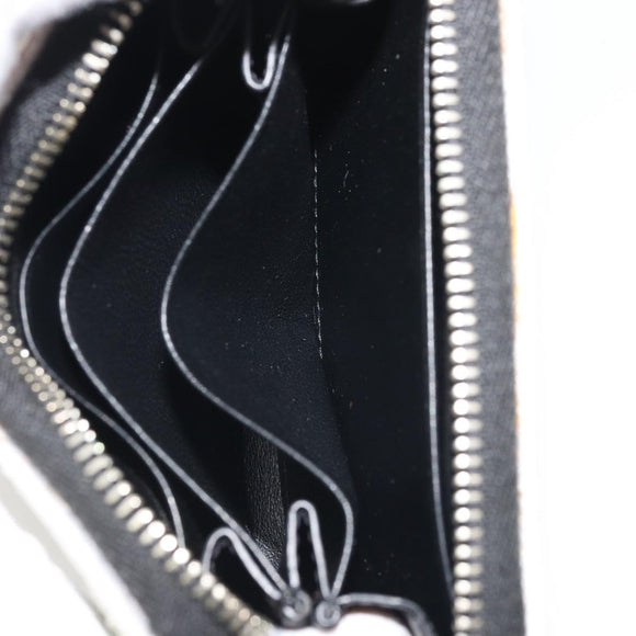 SAINT LAURENT Coin Purse Canvas Multicolor Silver Auth YKZ1018A