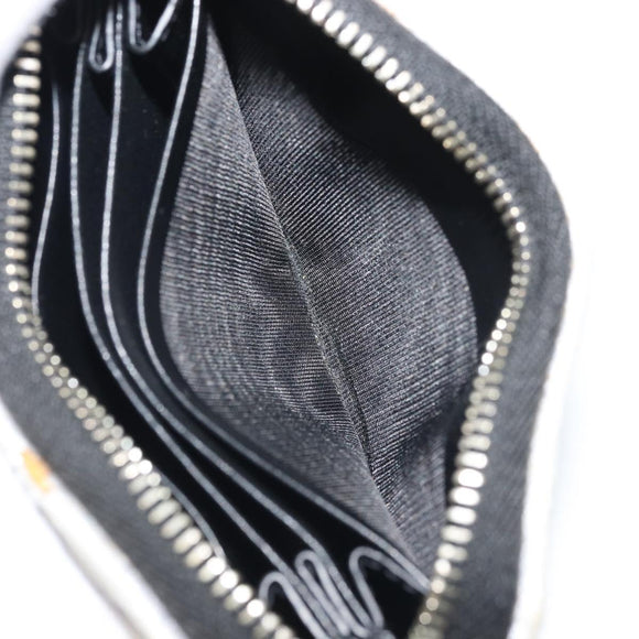 SAINT LAURENT Coin Purse Canvas Multicolor Silver Auth YKZ1018A
