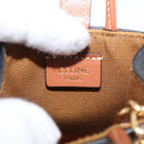 CELINE Triomphe Canvas Micro Vertical Cabas Charm PVC Brown Gold Auth YKZ1019M-14