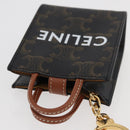 CELINE Triomphe Canvas Micro Vertical Cabas Charm PVC Brown Gold Auth YKZ1019M-5