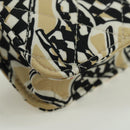 CHANEL Matelasse Checker Flag Chain Pouch Cotton Beige CC Auth YKZ1020SAM-16