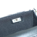 CHANEL Matelasse Checker Flag Chain Pouch Cotton Beige CC Auth YKZ1020SAM-11