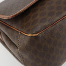 CELINE Macadam Canvas Circle Shoulder Bag PVC Leather Brown Gold Auth YKZ1025-14