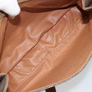 CELINE Macadam Canvas Circle Shoulder Bag PVC Leather Brown Gold Auth YKZ1025-10