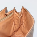 CELINE Macadam Canvas Circle Shoulder Bag PVC Leather Brown Gold Auth YKZ1025-20