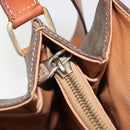 CELINE Macadam Canvas Circle Shoulder Bag PVC Leather Brown Gold Auth YKZ1025-22