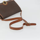 CELINE Macadam Canvas Circle Shoulder Bag PVC Leather Brown Gold Auth YKZ1025-7