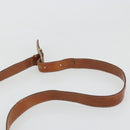 CELINE Macadam Canvas Circle Shoulder Bag PVC Leather Brown Gold Auth YKZ1025-8