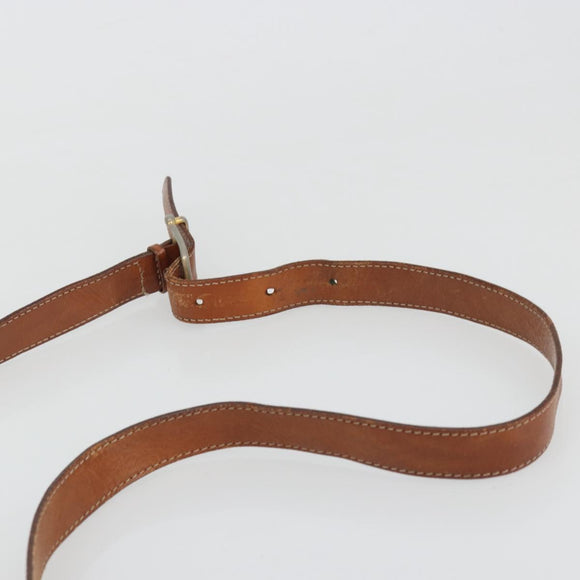 CELINE Macadam Canvas Circle Shoulder Bag PVC Leather Brown Gold Auth YKZ1025