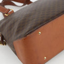 CELINE Macadam Canvas Hand Bag PVC Leather Brown Gold Auth YKZ1026-14