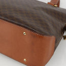 CELINE Macadam Canvas Hand Bag PVC Leather Brown Gold Auth YKZ1026-15