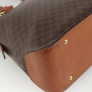 CELINE Macadam Canvas Hand Bag PVC Leather Brown Gold Auth YKZ1026-16