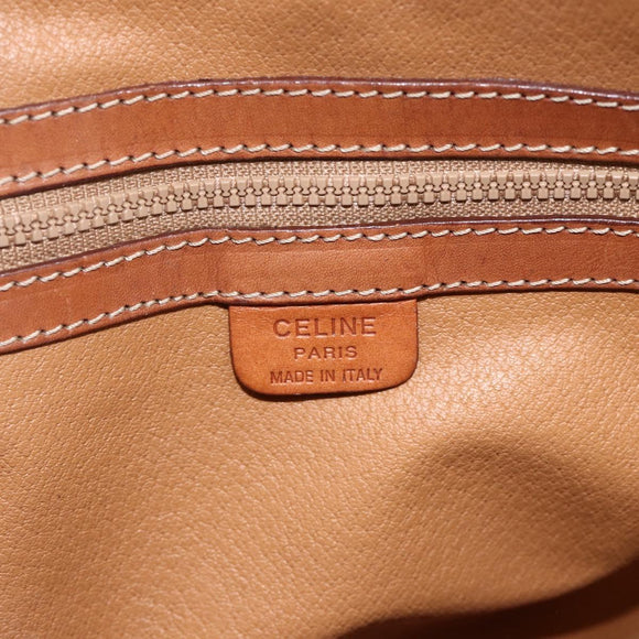 CELINE Macadam Canvas Hand Bag PVC Leather Brown Gold Auth YKZ1026