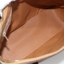 CELINE Macadam Canvas Hand Bag PVC Leather Brown Gold Auth YKZ1026-11