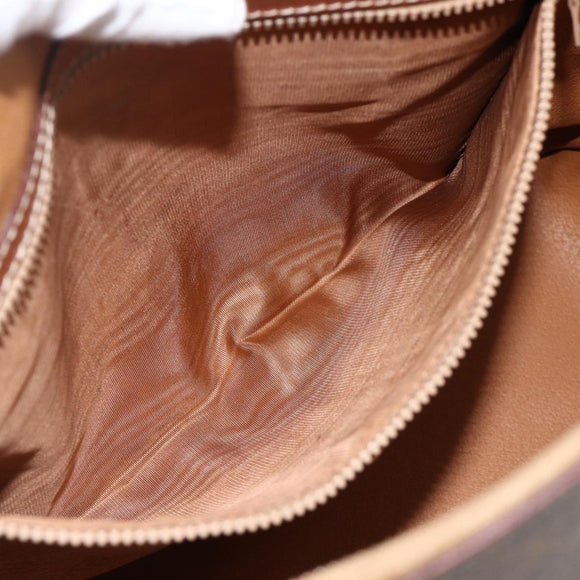 CELINE Macadam Canvas Hand Bag PVC Leather Brown Gold Auth YKZ1026