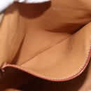 CELINE Macadam Canvas Hand Bag PVC Leather Brown Gold Auth YKZ1026-22