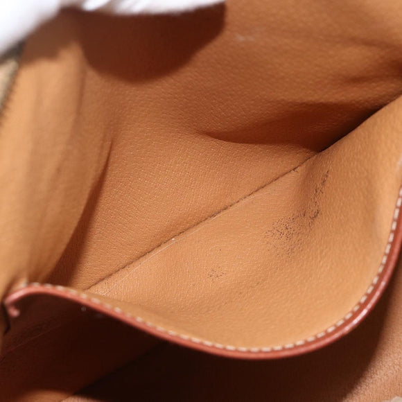 CELINE Macadam Canvas Hand Bag PVC Leather Brown Gold Auth YKZ1026