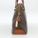 CELINE Macadam Canvas Hand Bag PVC Leather Brown Gold Auth YKZ1026-3