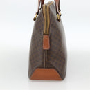 CELINE Macadam Canvas Hand Bag PVC Leather Brown Gold Auth YKZ1026-4
