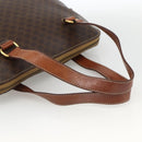 CELINE Macadam Canvas Hand Bag PVC Leather Brown Gold Auth YKZ1026-7