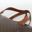 CELINE Macadam Canvas Hand Bag PVC Leather Brown Gold Auth YKZ1026-8