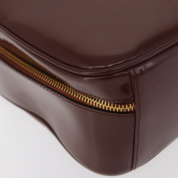 GUCCI Bamboo Hand Bag Patent leather Brown Gold 000 270 0323 Auth YKZ1028