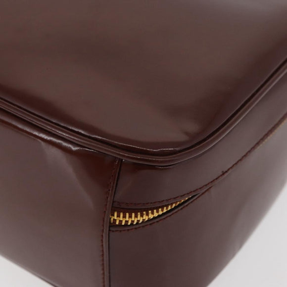 GUCCI Bamboo Hand Bag Patent leather Brown Gold 000 270 0323 Auth YKZ1028
