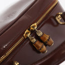 GUCCI Bamboo Hand Bag Patent leather Brown Gold 000 270 0323 Auth YKZ1028-17