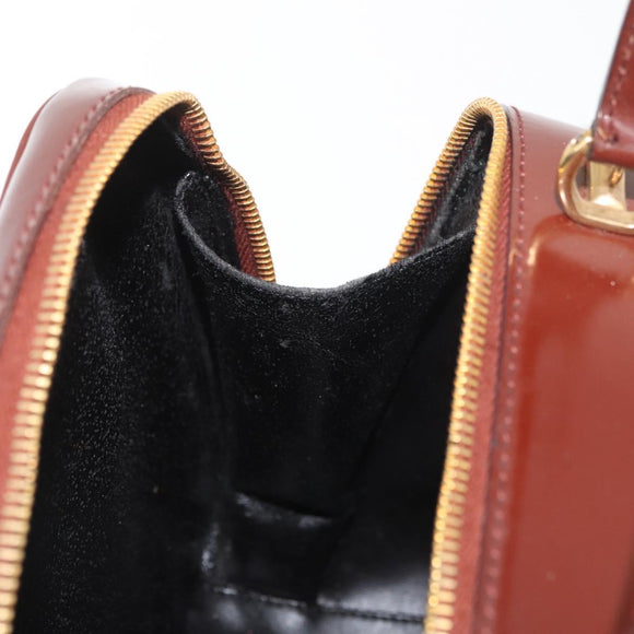 GUCCI Bamboo Hand Bag Patent leather Brown Gold 000 270 0323 Auth YKZ1028