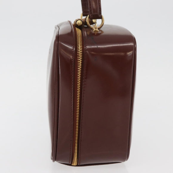 GUCCI Bamboo Hand Bag Patent leather Brown Gold 000 270 0323 Auth YKZ1028