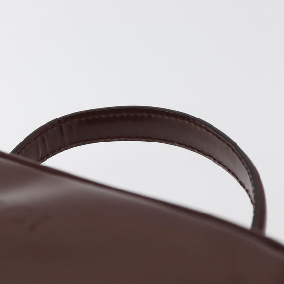 GUCCI Bamboo Hand Bag Patent leather Brown Gold 000 270 0323 Auth YKZ1028