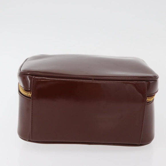 GUCCI Bamboo Hand Bag Patent leather Brown Gold 000 270 0323 Auth YKZ1028