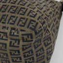 FENDI Zucchino Canvas Mamma Baguette Schultertasche Navy Silber Original YKZ1029A-13