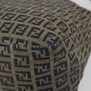 FENDI Zucchino Canvas Mamma Baguette Schultertasche Navy Silber Original YKZ1029A-15