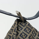 FENDI Zucchino Canvas Mamma Baguette Schultertasche Navy Silber Original YKZ1029A-8