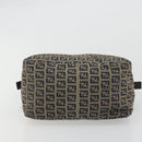 FENDI Zucchino Canvas Mamma Baguette Schultertasche Navy Silber Original YKZ1029A-5