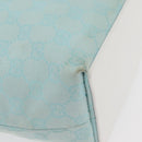 GUCCI GG Canvas Tote Bag Light Blue Gold 002 1099 Auth YKZ1032-15