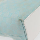 GUCCI GG Canvas Tote Bag Light Blue Gold 002 1099 Auth YKZ1032-17