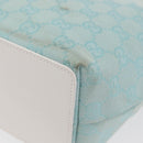 GUCCI GG Canvas Tote Bag Light Blue Gold 002 1099 Auth YKZ1032-9