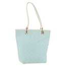 GUCCI GG Canvas Tote Bag Light Blue Gold 002 1099 Auth YKZ1032-1