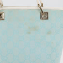 GUCCI GG Canvas Tote Bag Light Blue Gold 002 1099 Auth YKZ1032-3