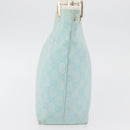 GUCCI GG Canvas Tote Bag Light Blue Gold 002 1099 Auth YKZ1032-5