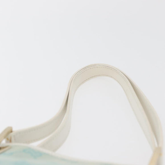 GUCCI GG Canvas Tote Bag Light Blue Gold 002 1099 Auth YKZ1032