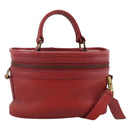 Coach Hand Bag Leather 2way Red Gold Auth YKZ1034-1