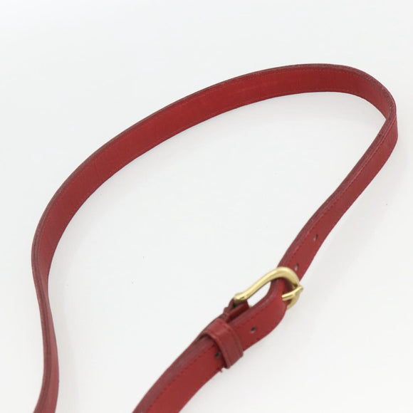 Coach Hand Bag Leather 2way Red Gold Auth YKZ1034