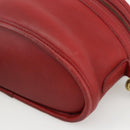 Coach Hand Bag Leather 2way Red Gold Auth YKZ1034-9