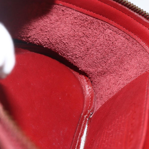 Coach Hand Bag Leather 2way Red Gold Auth YKZ1034