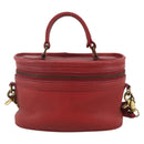 Coach Hand Bag Leather 2way Red Gold Auth YKZ1034-13