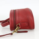 Coach Hand Bag Leather 2way Red Gold Auth YKZ1034-3
