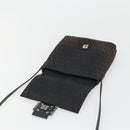 FENDI Zucchino Canvas Mamma Baguette Shoulder Bag Brown Black Auth YKZ1035A-18